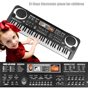 Dječja elektronička klavirska klavijatura prijenosna 61 tipka Orgulje s mikrofonom obrazovne igračke muzički instrument Poklon za djecu početnike

 – KLAVIJATURE