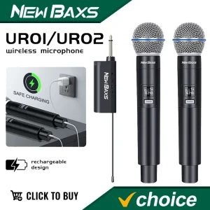 Bežični mikrofon za karaoke i nastupe: vrhunski kvalitet zvuka bez smetnji. Profesionalni dinamički mikrofon s dugotrajnom baterijom. – MIKROFONI
